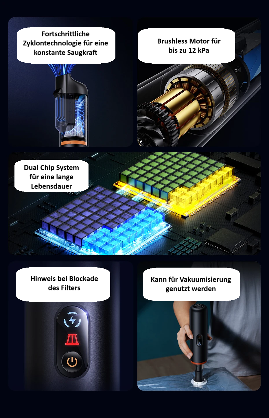 Kabelloser Autostaubsauger mit starker Saugkraft und HEPA-Filter Baseus A5 Air