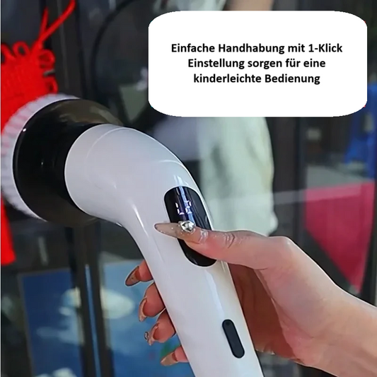 Multifunktionale Kabellose Elektrische Reinigungsbürste "Brushi" – 360° Power-Schrubber mit 6 Bürstenaufsätzen & Teleskopstiel