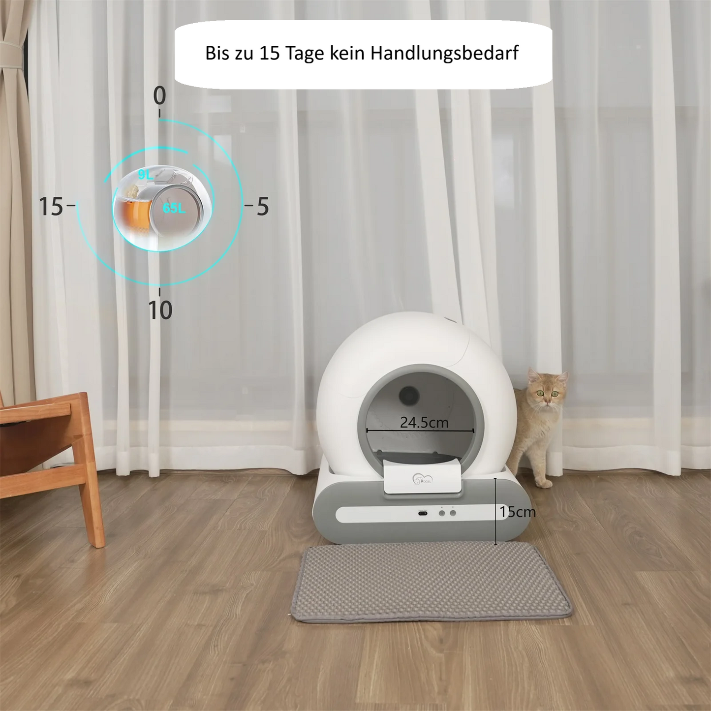 Selbstreinigende Katzentoilette DOEL "Cathy" mit App-Steuerung