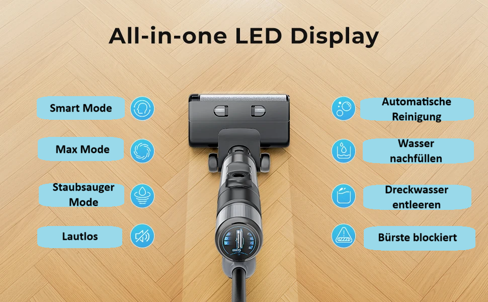 Nass-Trocken-Staubsauger Laresar M3 13 kPA 250W kabelloser All-in-One Staubsauger und Mopp