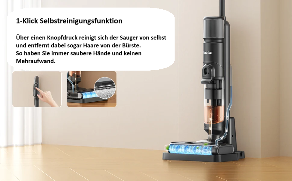 Nass-Trocken-Staubsauger Laresar M3 13 kPA 250W kabelloser All-in-One Staubsauger und Mopp