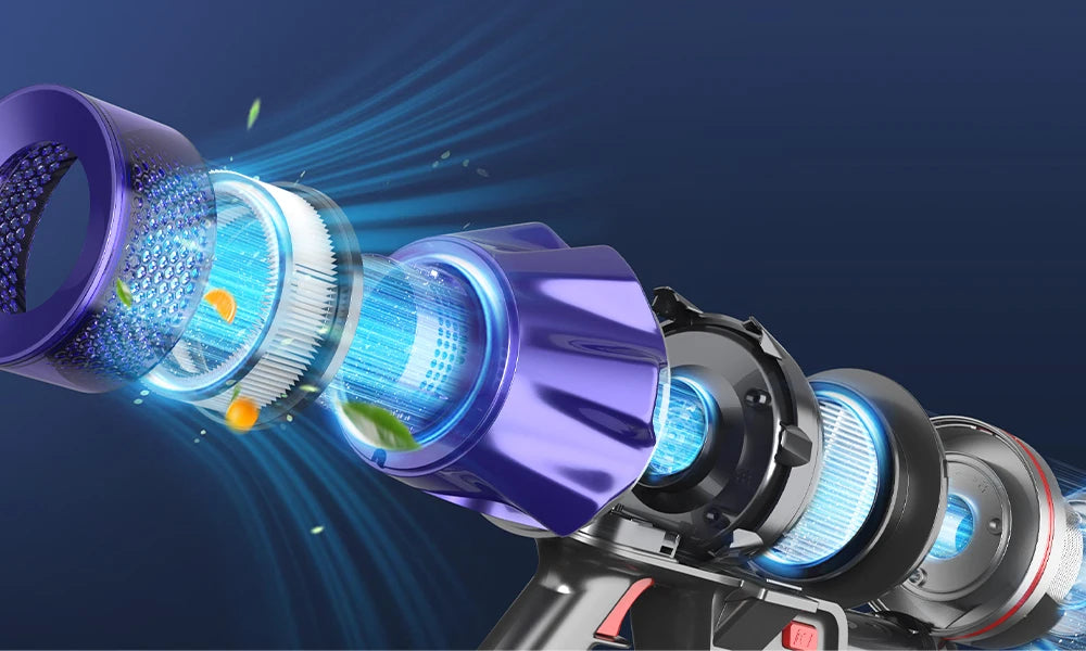 Kabelloser+Beutelloser Akkustaubsauger Laresar V7 500W 50KPA mit Wandhalterung